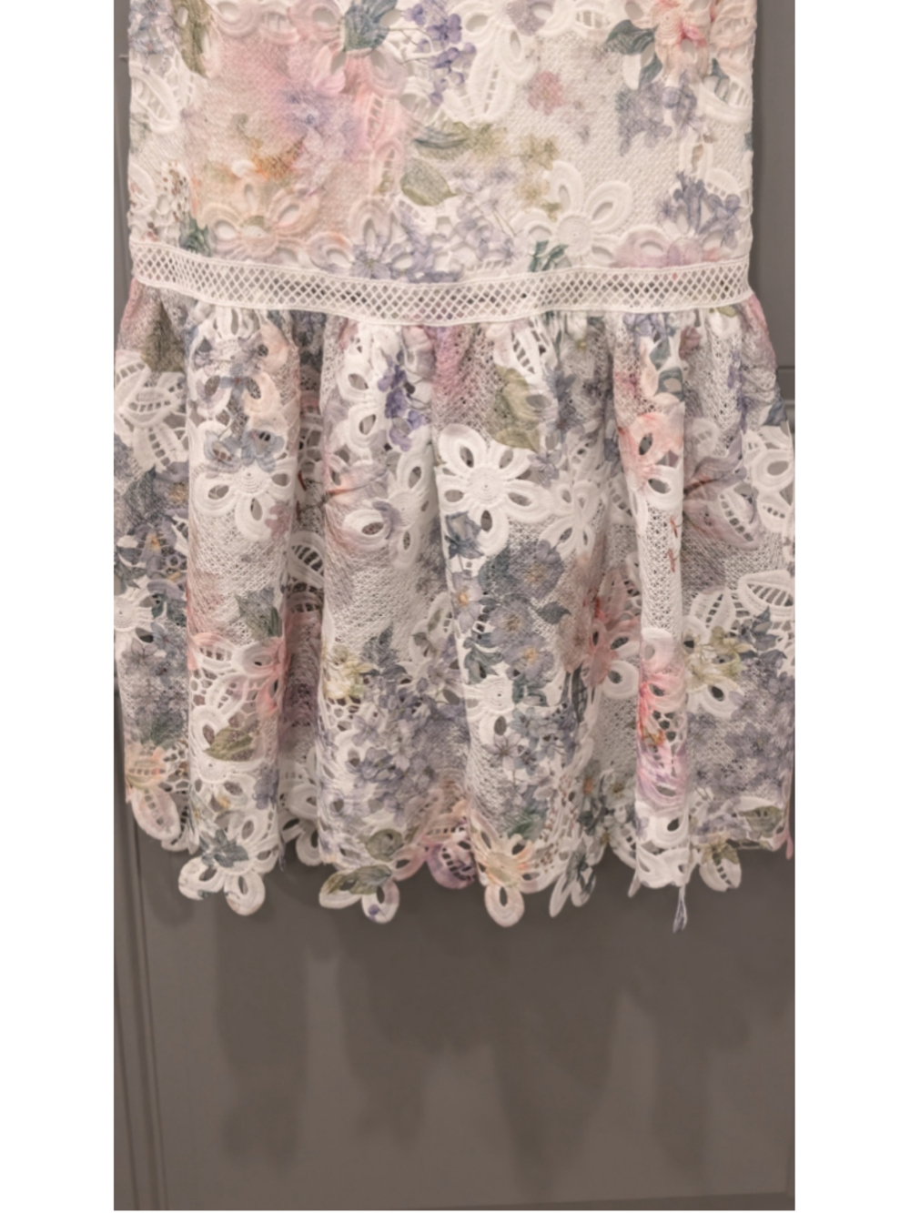 Arose Studio NWT Floral Lace Crochet Midi Maxi Dress White Pastel M $198 - Picture 2 of 13